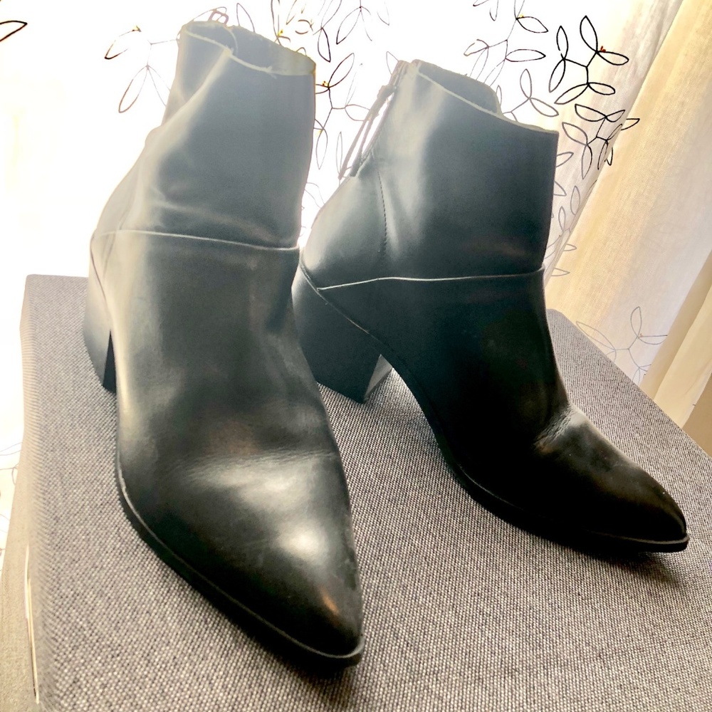 Topshop black Leather Ankle Boots 38 / 8